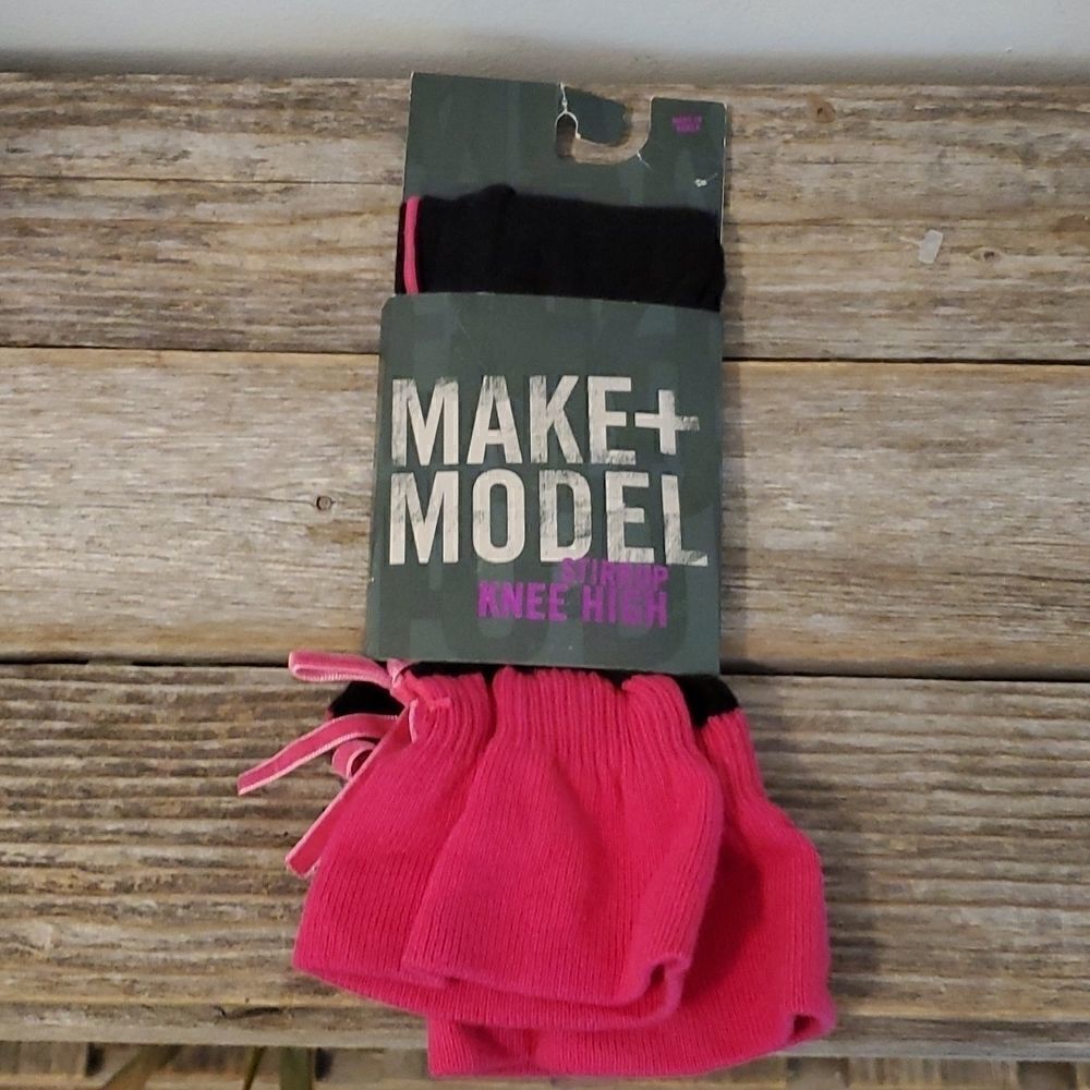 Make & Model Pink & Black Stirrup Socks